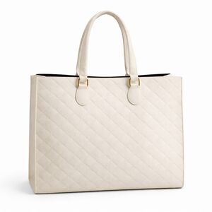 Chic Cream Quilted Tote Bag